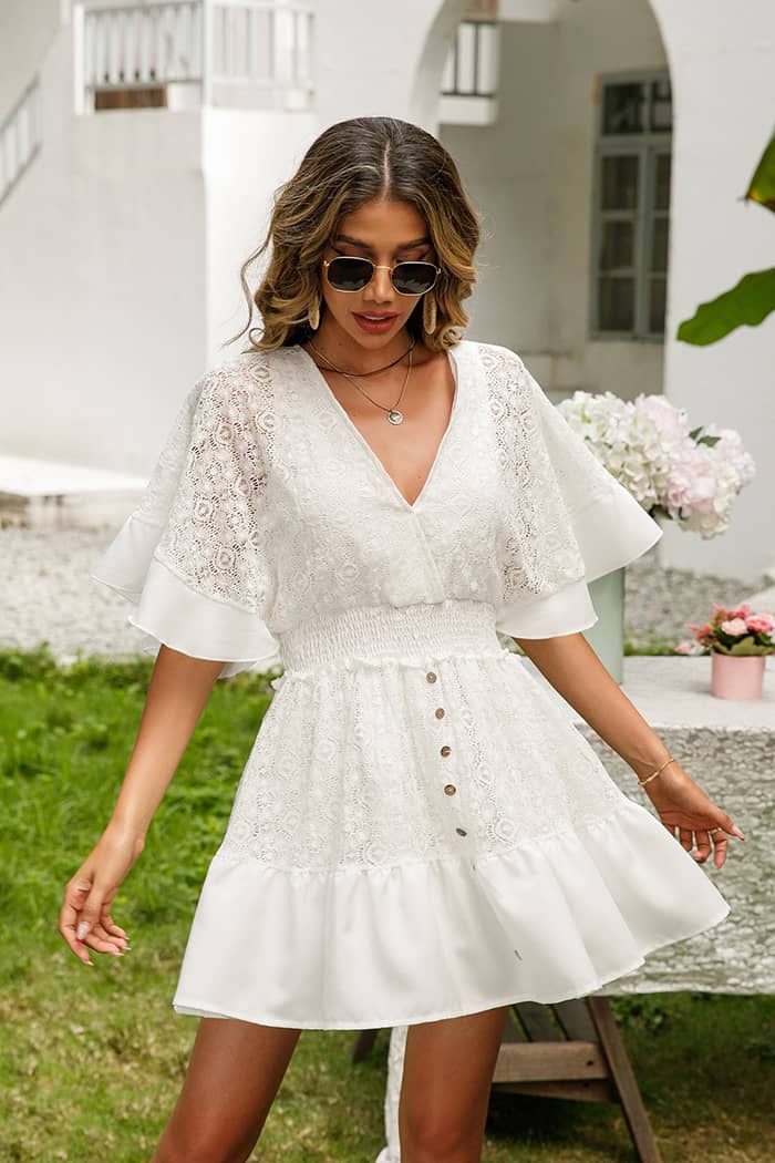 Robe Bohème Champêtre Blanche – Image 3