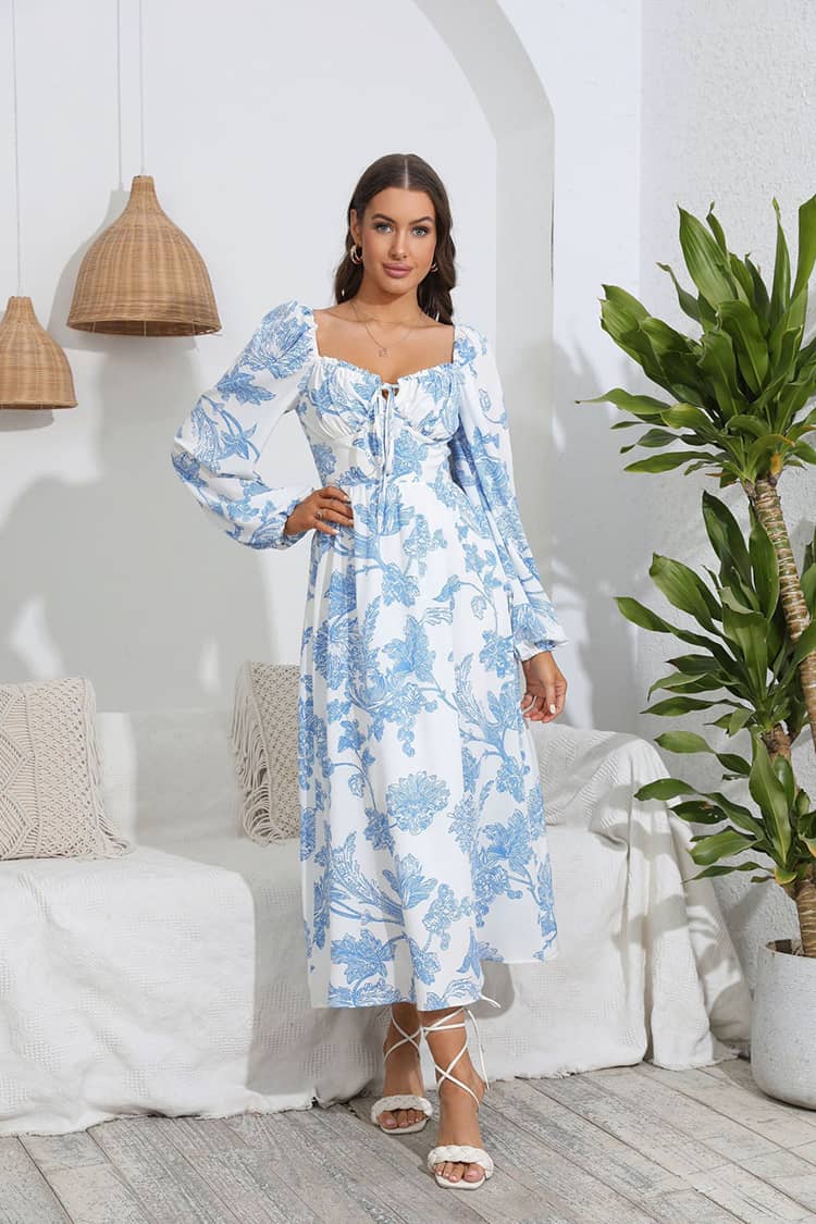 Robe Champêtre Longue Et Avec Manche – Image 2