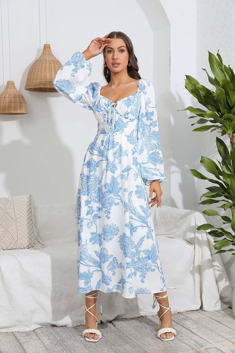 Robe Champêtre Longue Et Avec Manche