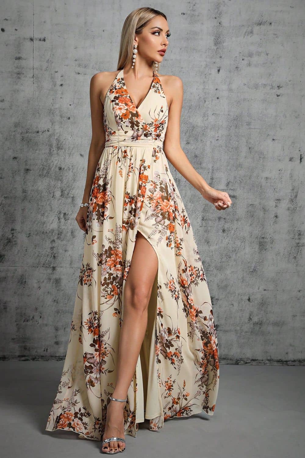 Robe Dos Nu Fleurie