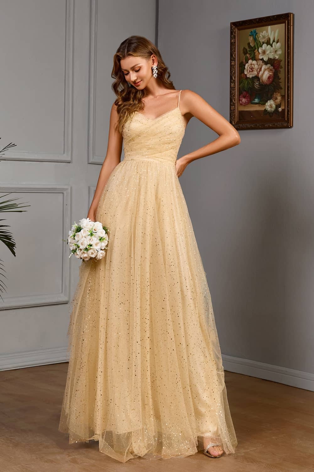 Robe Longue Beige Pour Mariage – Image 3