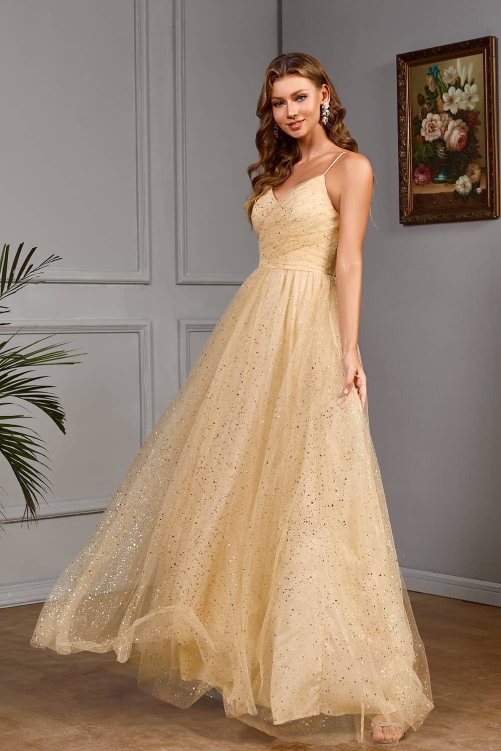 Robe Longue Beige Pour Mariage – Image 4